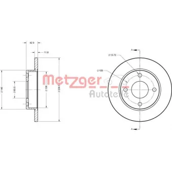 Jeu de 2 disques de frein avant METZGER 6110052