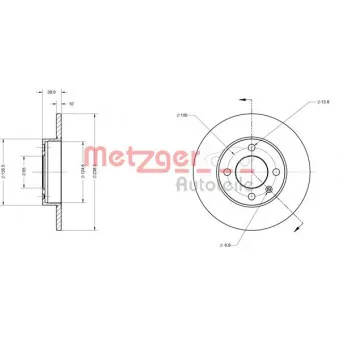 Jeu de 2 disques de frein avant METZGER 6110060