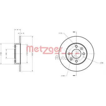 Jeu de 2 disques de frein avant METZGER 6110061