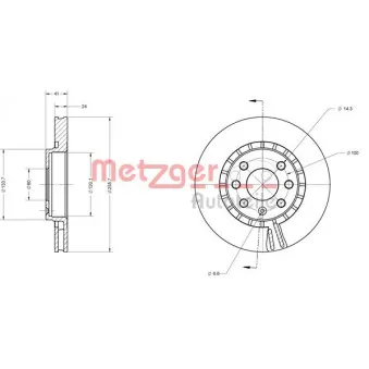 Jeu de 2 disques de frein avant METZGER 6110062