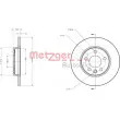 Jeu de 2 disques de frein arrière METZGER 6110063 - Visuel 1