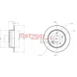Jeu de 2 disques de frein arrière METZGER 6110064 - Visuel 1