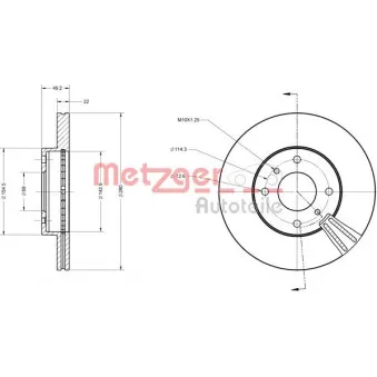 Jeu de 2 disques de frein avant METZGER 6110066