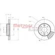 Jeu de 2 disques de frein avant METZGER 6110071 - Visuel 3