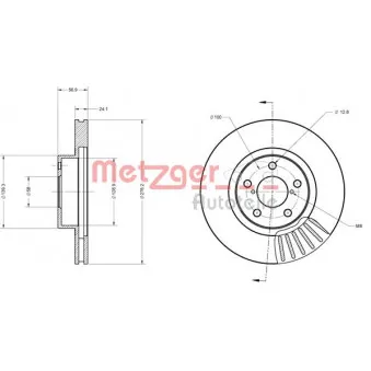 Jeu de 2 disques de frein avant METZGER 6110082