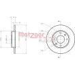 Jeu de 2 disques de frein avant METZGER 6110085 - Visuel 1