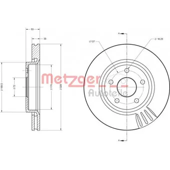 Jeu de 2 disques de frein avant METZGER 6110086