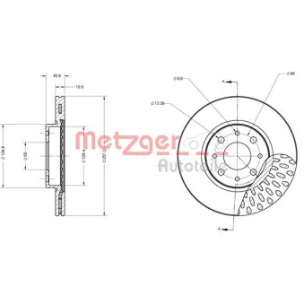 Jeu de 2 disques de frein avant METZGER 6110091