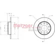 Jeu de 2 disques de frein arrière METZGER 6110097 - Visuel 1