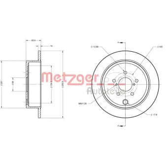 Jeu de 2 disques de frein arrière METZGER 6110099