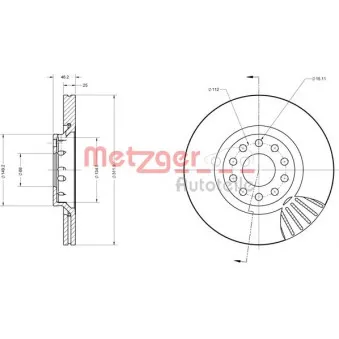 Jeu de 2 disques de frein avant METZGER 6110100
