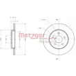Jeu de 2 disques de frein arrière METZGER 6110101 - Visuel 1