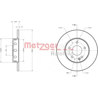 Jeu de 2 disques de frein avant METZGER