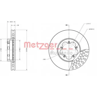 Jeu de 2 disques de frein avant METZGER 6110117
