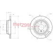 Jeu de 2 disques de frein arrière METZGER 6110118 - Visuel 3