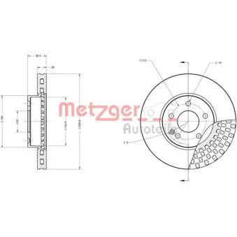 Jeu de 2 disques de frein avant METZGER 6110121