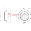 Jeu de 2 disques de frein arrière METZGER 6110122 - Visuel 3