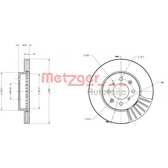 Jeu de 2 disques de frein avant METZGER 6110128