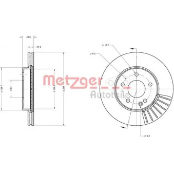 Jeu de 2 disques de frein avant METZGER 6110135