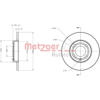 Jeu de 2 disques de frein avant METZGER 6110137