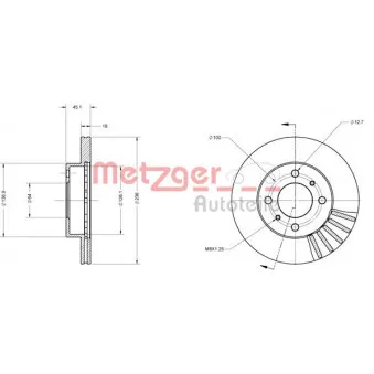 Jeu de 2 disques de frein avant METZGER 6110143