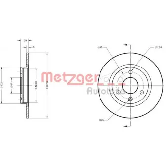 Jeu de 2 disques de frein avant METZGER 6110146