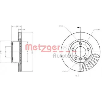 Jeu de 2 disques de frein avant METZGER 6110147