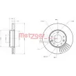 Jeu de 2 disques de frein avant METZGER 6110159 - Visuel 1