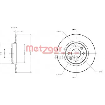 Jeu de 2 disques de frein avant METZGER 6110170