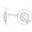 Jeu de 2 disques de frein avant METZGER 6110172 - Visuel 3