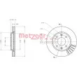 Jeu de 2 disques de frein avant METZGER 6110173 - Visuel 1