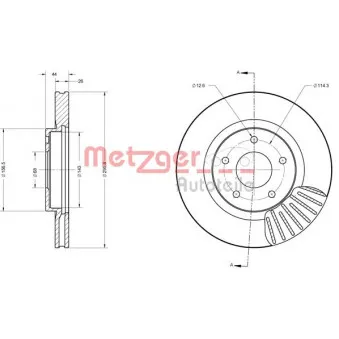 Jeu de 2 disques de frein avant METZGER 6110177