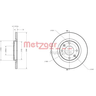 Jeu de 2 disques de frein avant METZGER 6110185