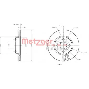 Jeu de 2 disques de frein avant METZGER 6110187
