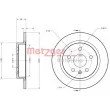 Jeu de 2 disques de frein arrière METZGER 6110188 - Visuel 1
