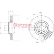 Jeu de 2 disques de frein avant METZGER 6110195 - Visuel 3