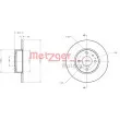 Jeu de 2 disques de frein arrière METZGER 6110204 - Visuel 1