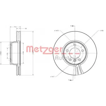 Jeu de 2 disques de frein avant METZGER 6110208