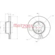 Jeu de 2 disques de frein avant METZGER 6110208 - Visuel 3