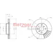 Jeu de 2 disques de frein avant METZGER 6110212 - Visuel 1