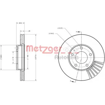Jeu de 2 disques de frein avant METZGER 6110213