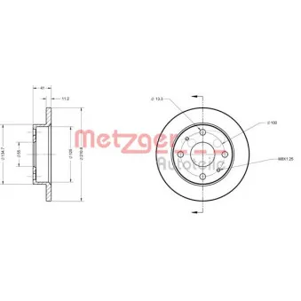 Jeu de 2 disques de frein avant METZGER 6110214