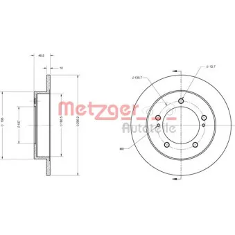 Jeu de 2 disques de frein avant METZGER 6110219