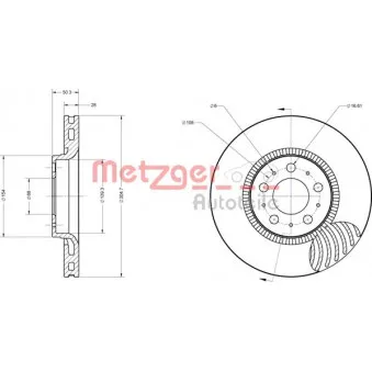 Jeu de 2 disques de frein avant METZGER 6110222