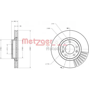 Jeu de 2 disques de frein avant METZGER 6110230