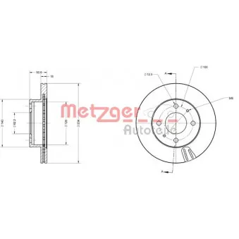 Jeu de 2 disques de frein avant METZGER 6110237