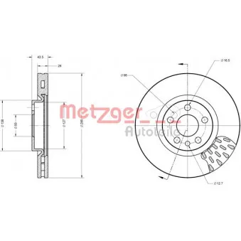 Jeu de 2 disques de frein avant METZGER 6110239
