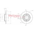 Jeu de 2 disques de frein arrière METZGER 6110241 - Visuel 3