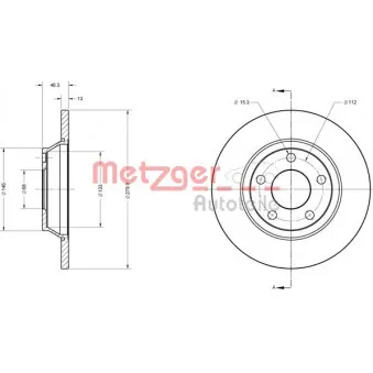 Jeu de 2 disques de frein avant METZGER 6110242