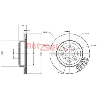 Jeu de 2 disques de frein avant METZGER 6110245
